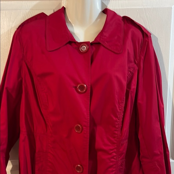 Style & Co. Vibrant Red Trench Coat - Picture 2 of 7